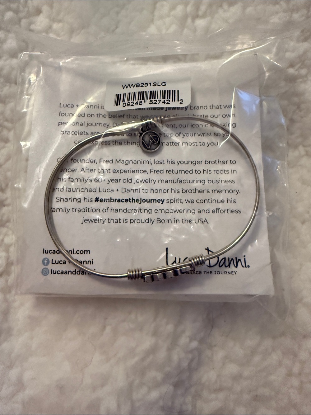 Luca + Danni Silver Cable Wire Bangle Bracelet best friend